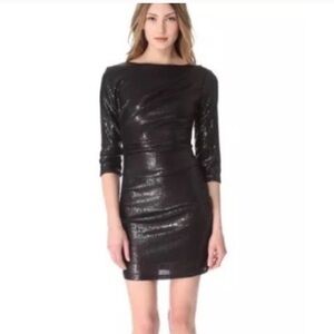 Parker Black Sequin Midi Dress